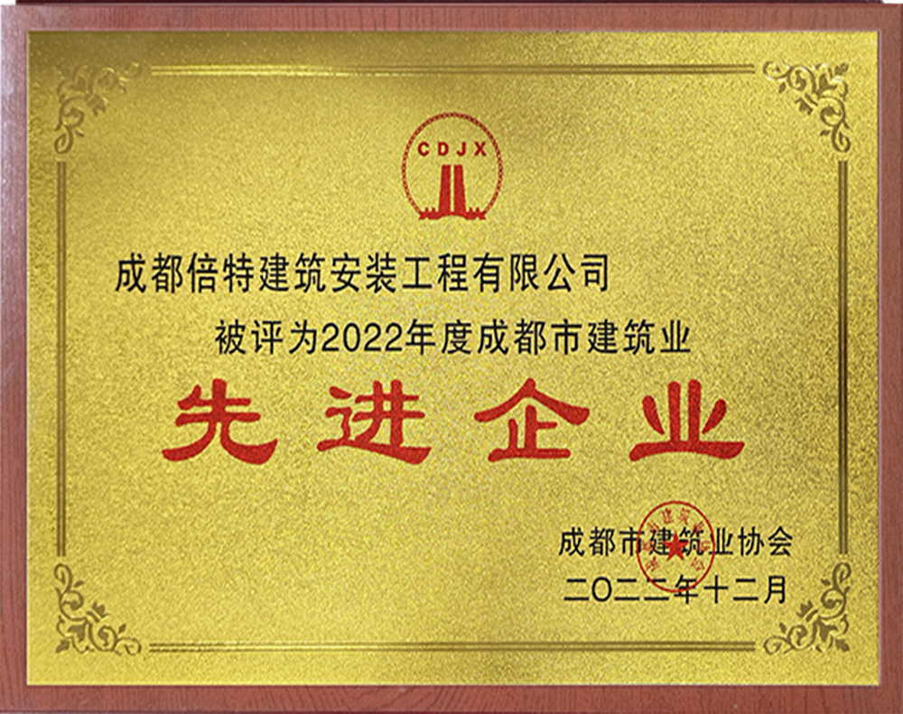 成都市建筑业先进企业                        